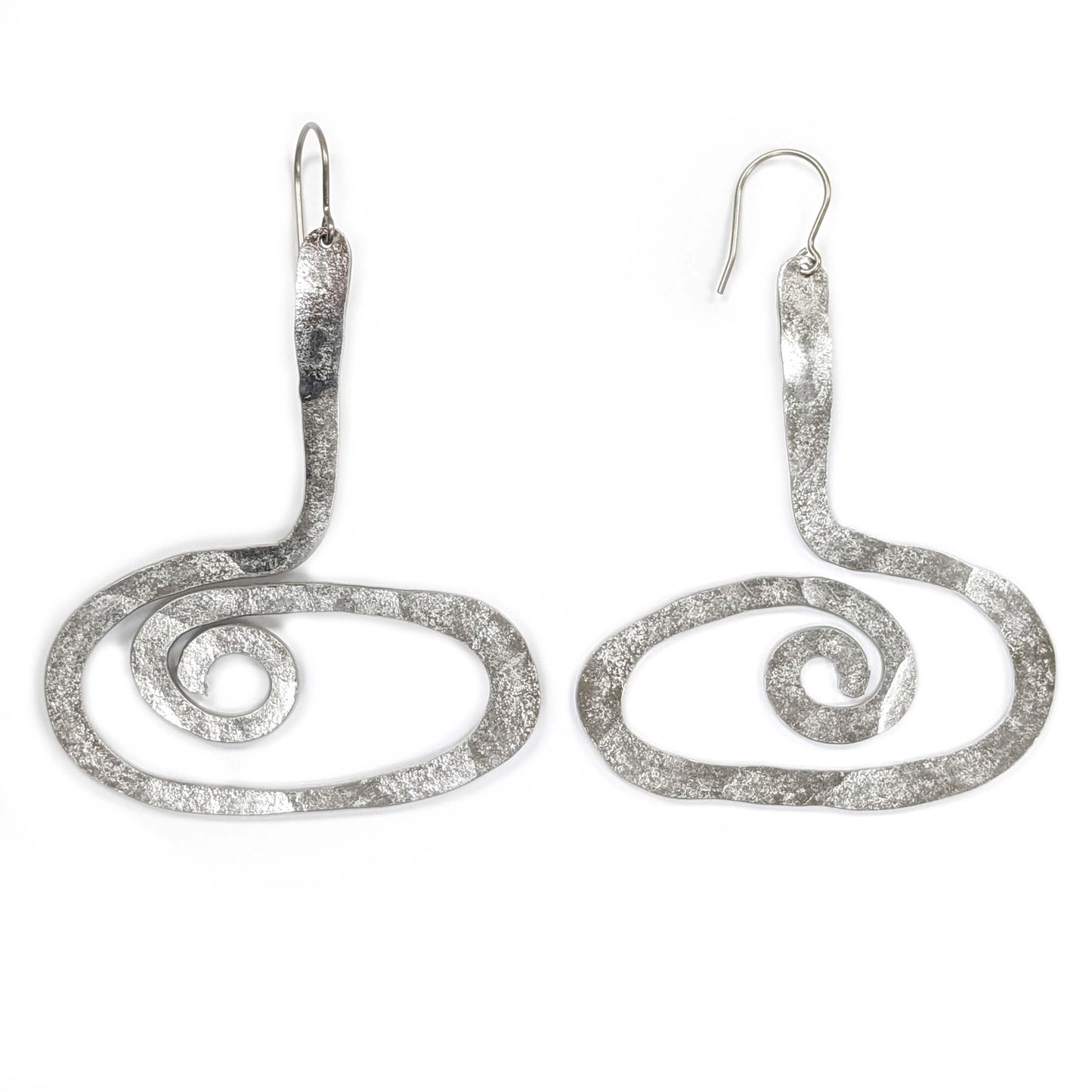 Large "Swiggle" Earrings by Catherine Butler- Spiral Drop