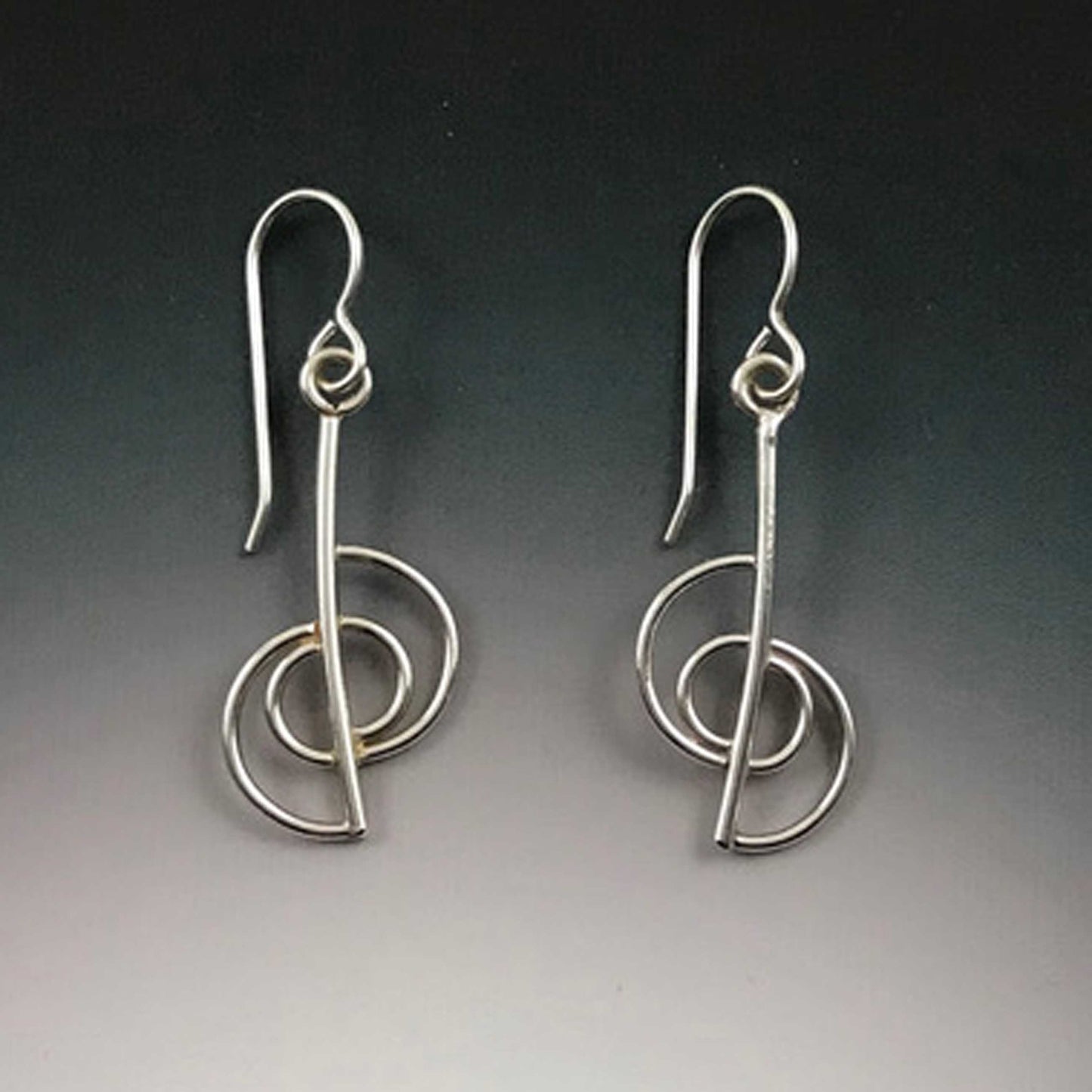 Sterling Fused Split Concentric Wire Doodle Earrings by Catherine Davies Paetz