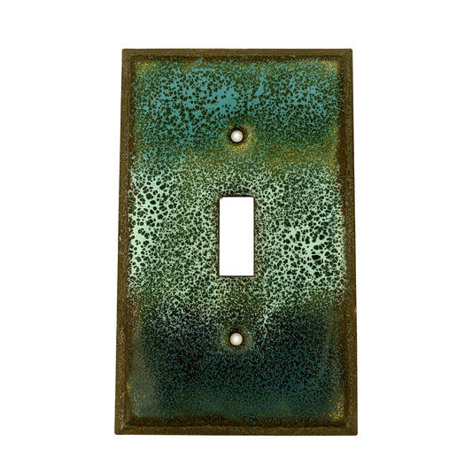 Enameled Copper Switch Plate by Delinda Mariani- Crackle Blues