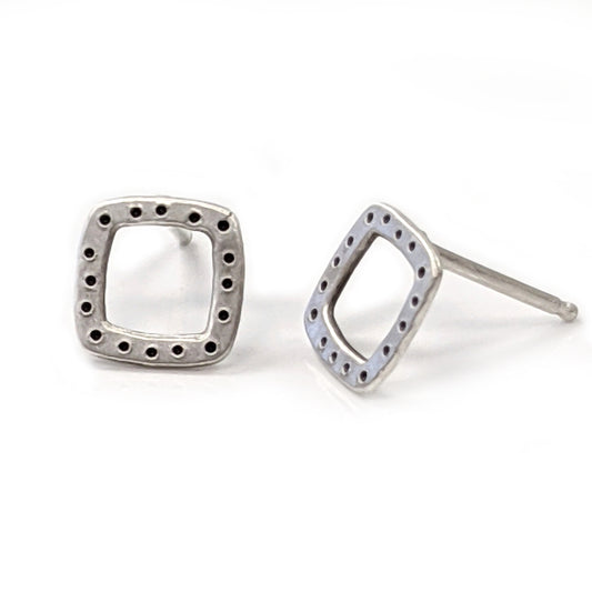 Square with Dots Stud Earrings by Pamela Pastoric